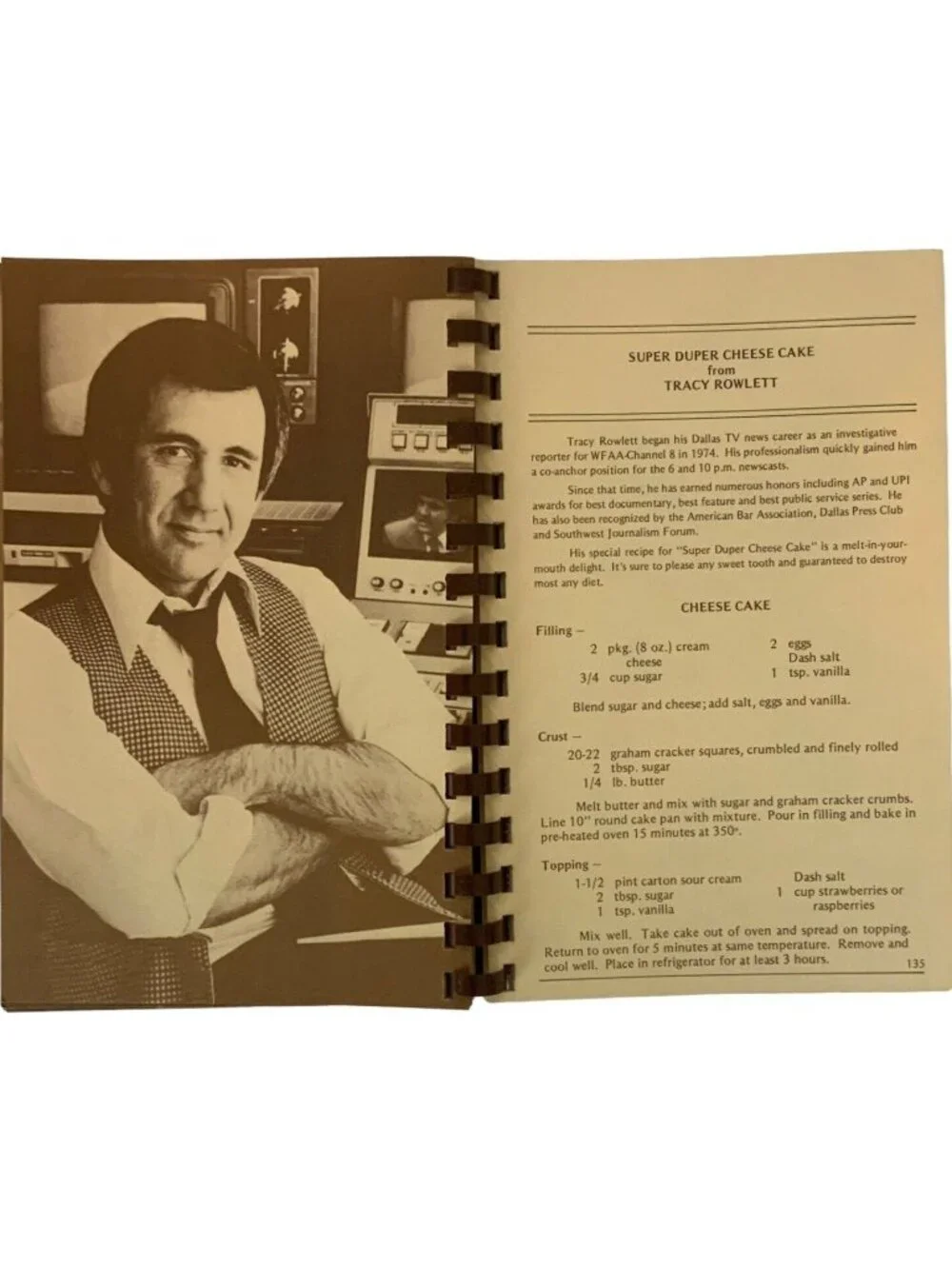 Media Rare Cookbook Favorite Recipes From Dallas Personalities 1979 Spiral Bound